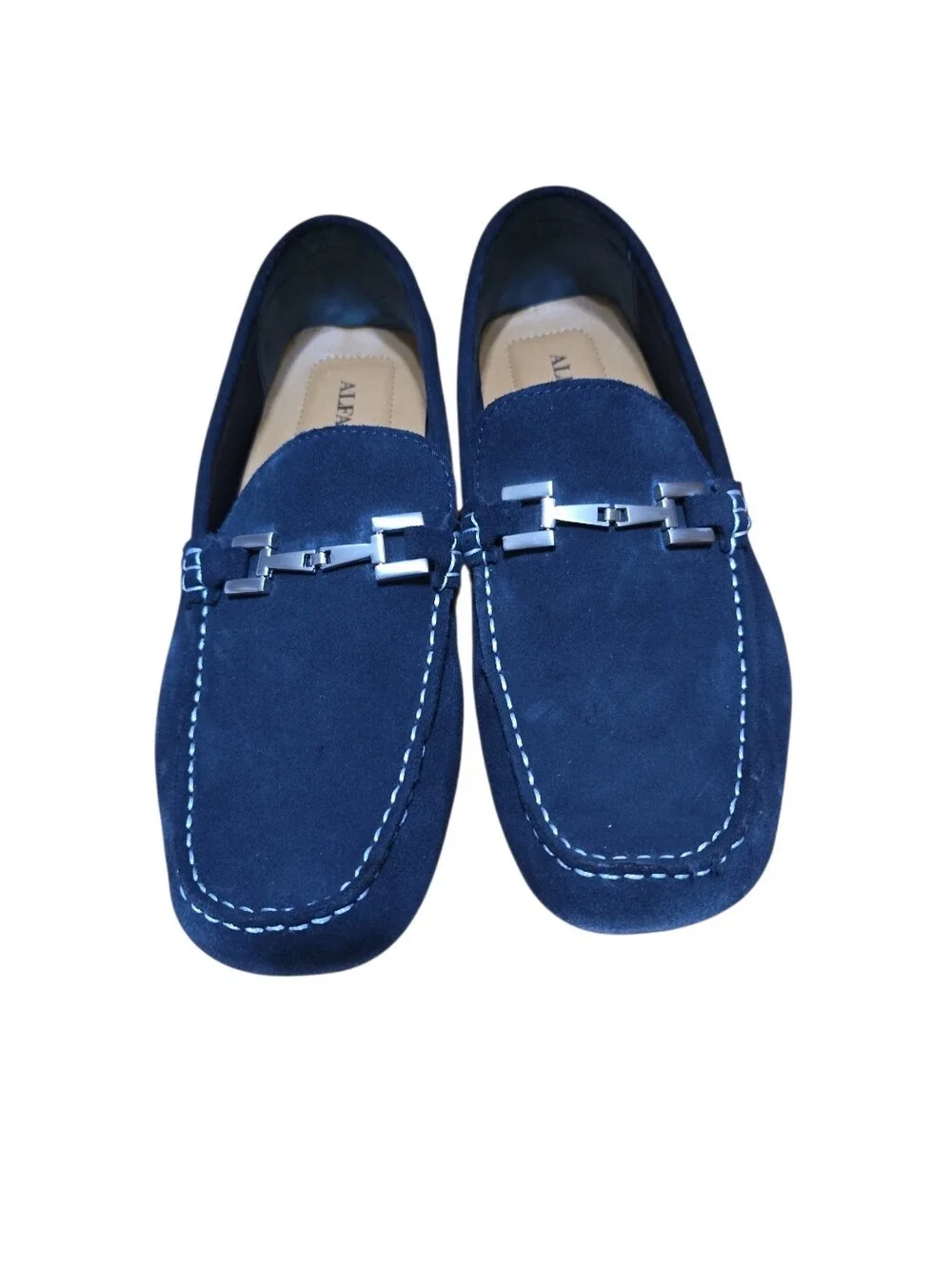 Men's Alfani Navy Suede Loafers | Size 10